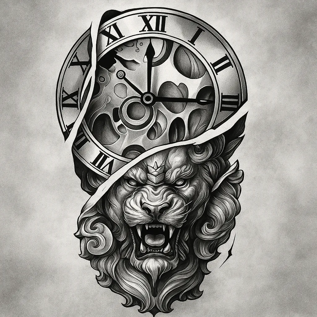 A clock tattoo design
