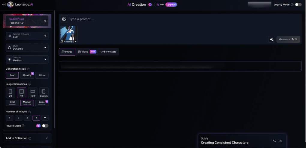 Leonardo AI Image Custom Settings