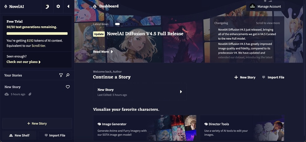  Novel AI Image Generator Dashboard