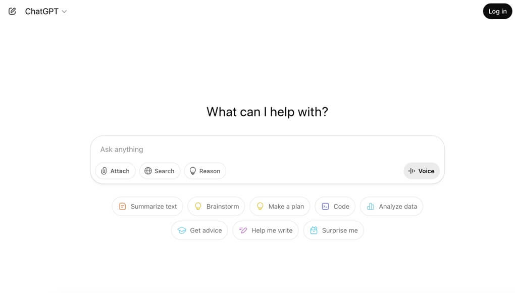 ChatGPT AI Homepage