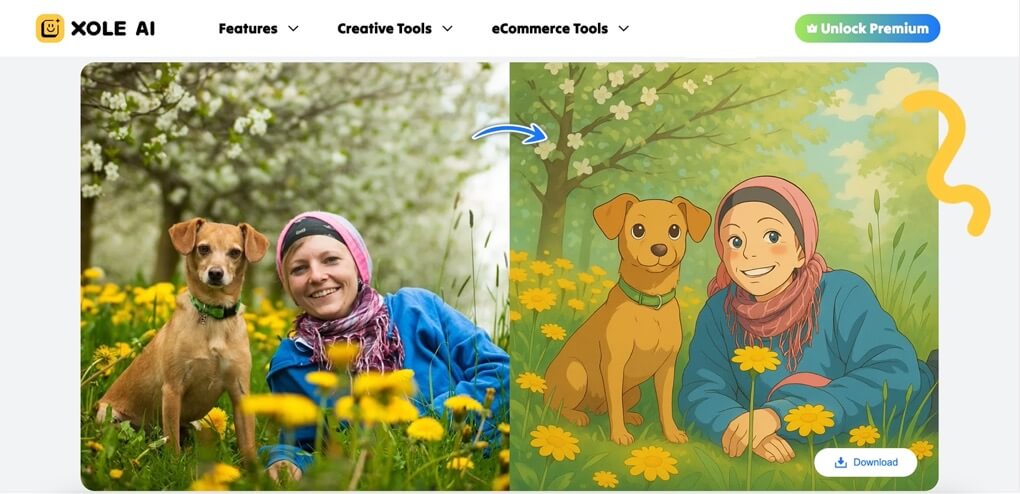 Turn Photo to Cartoon with Xole AI
