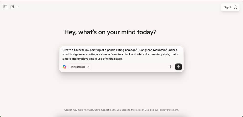 Copilot Image Generator Homepage