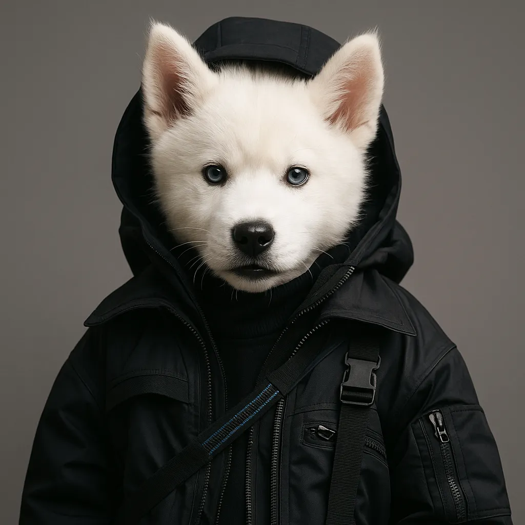 AI pet photo of a stylish cat in leather jacket
